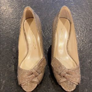 Silver sparkle heels